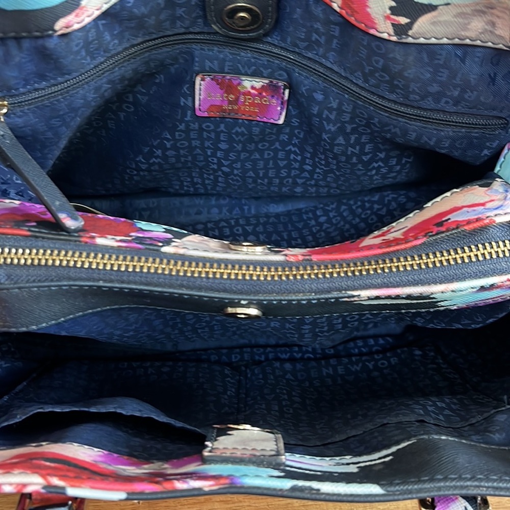 Kate Spade Black and Pink Floral Shoulder Bag - Picture 7 of 16